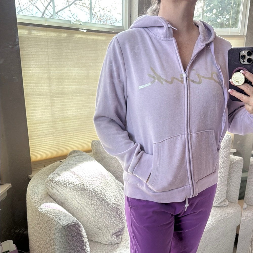 PINK Lavender Hoodie with Silver Script